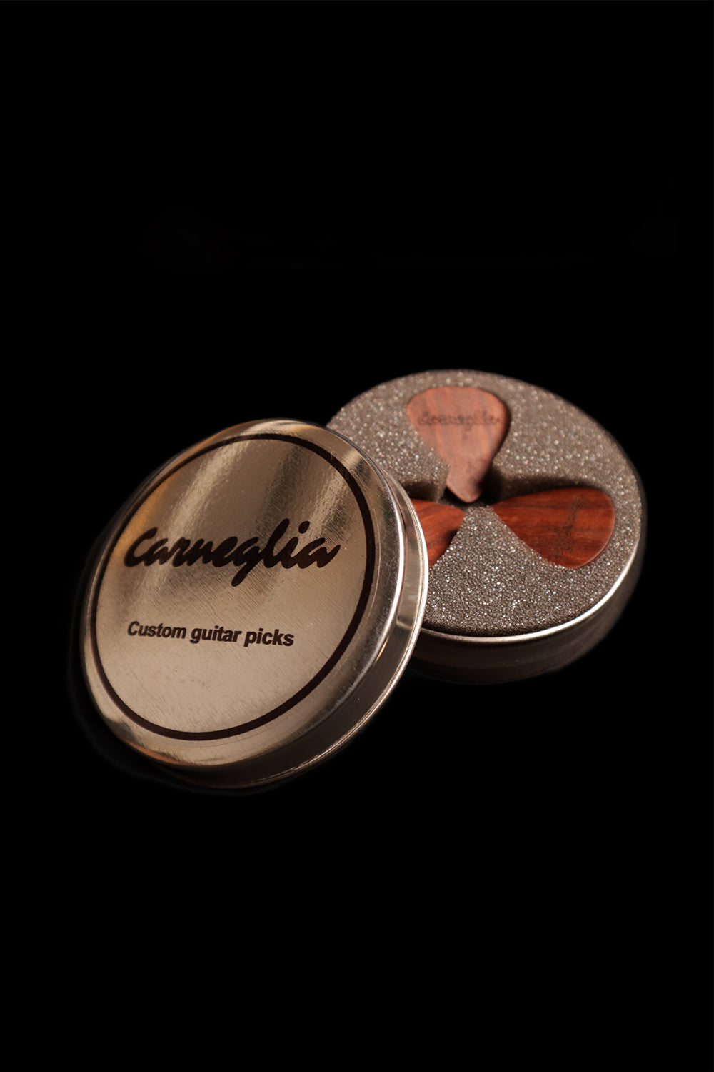 Carneglia Guitar Pick Tin Open 
