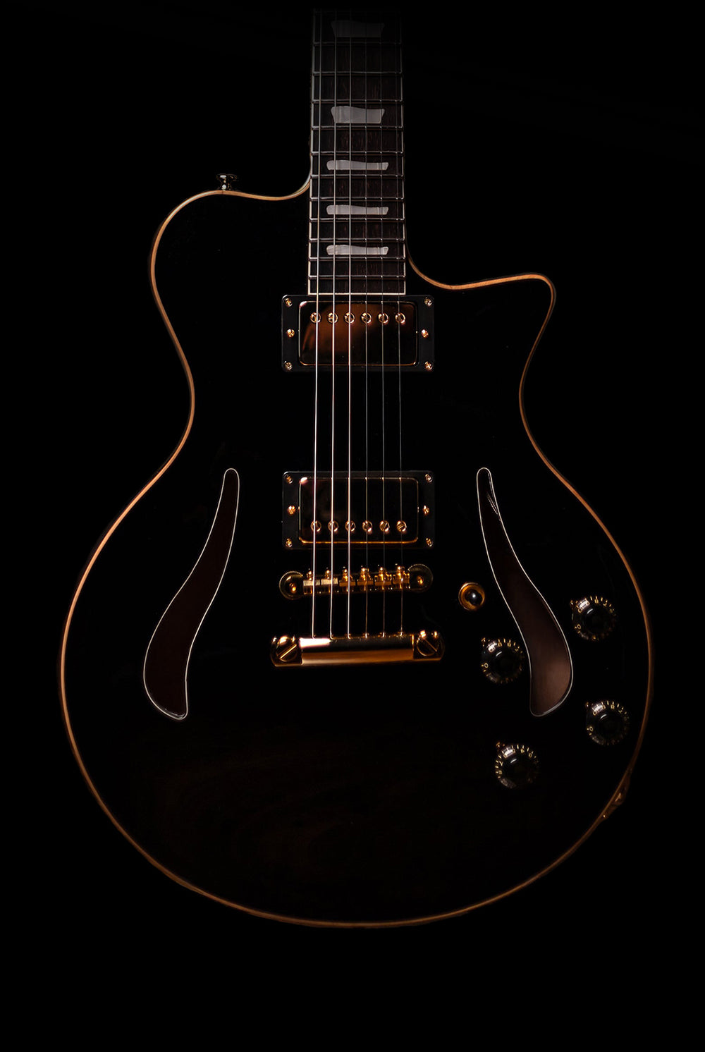 Carneglia Master Series Sonora Custom Semi-Hollow Electric Guitar with Brazilian Rosewood - Ebony