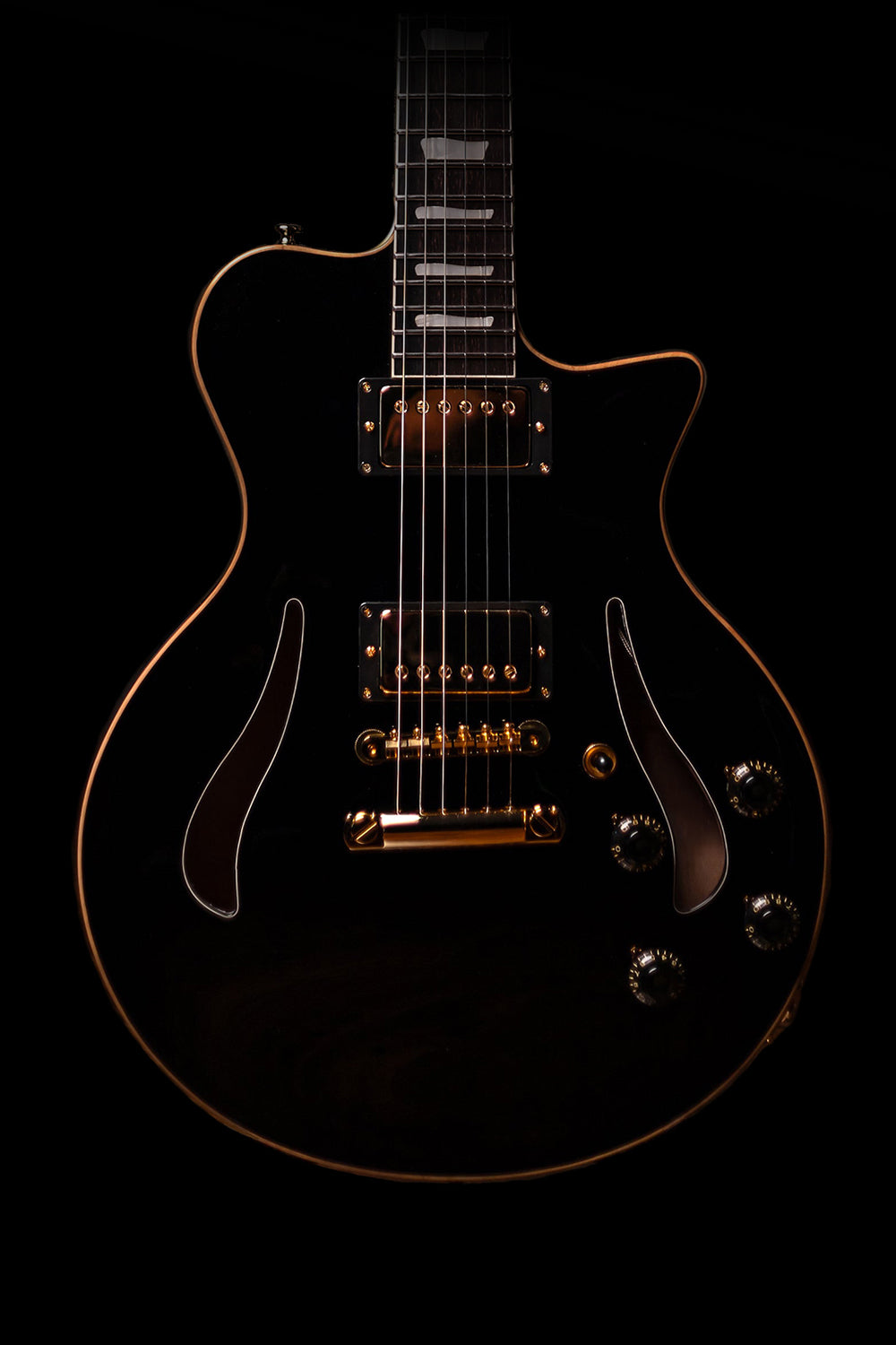 Carneglia Master Series Sonora Custom Semi-Hollow Electric Guitar with Brazilian Rosewood - Ebony
