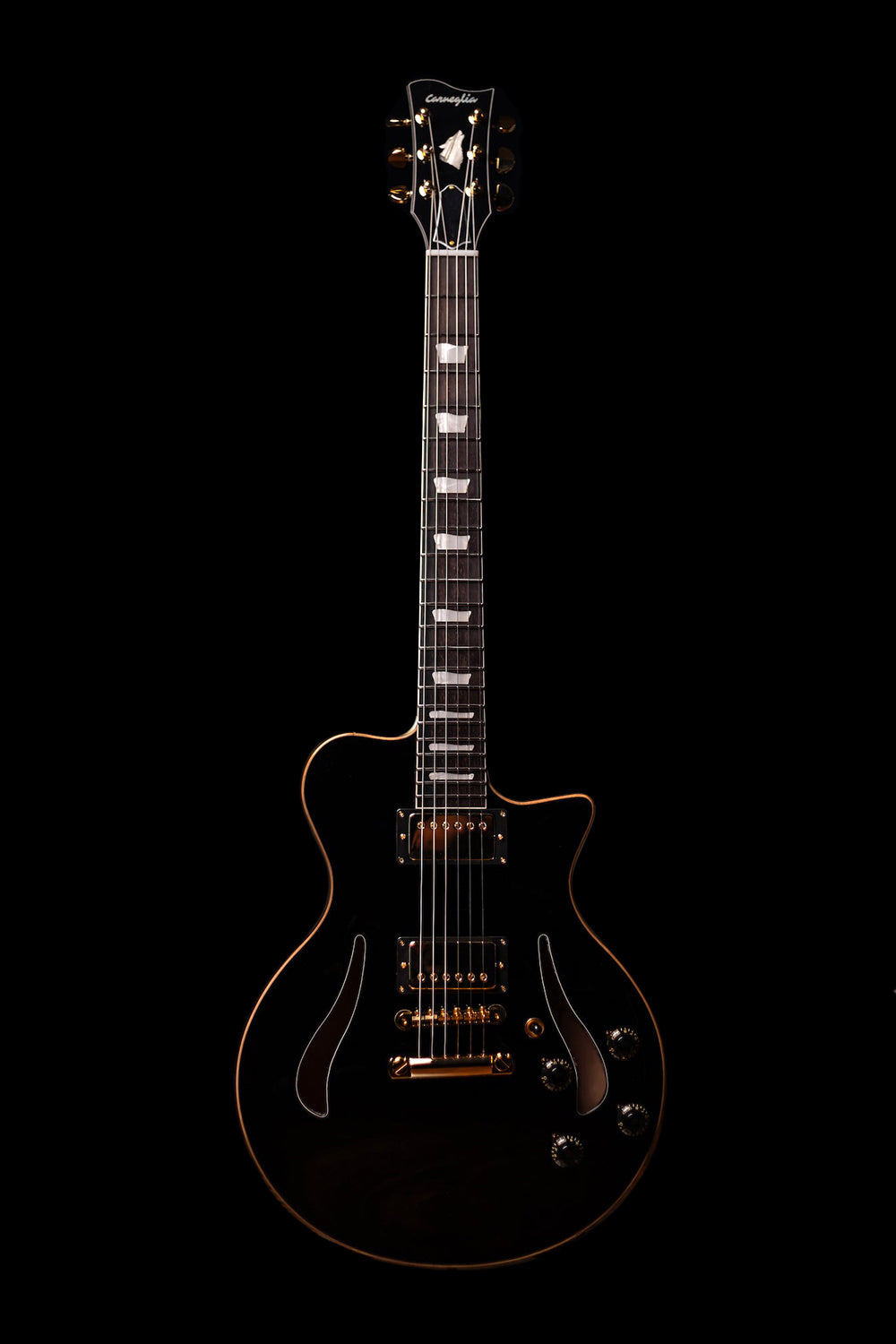 Carneglia Master Series Sonora Custom Semi-Hollow Electric Guitar with Brazilian Rosewood - Ebony