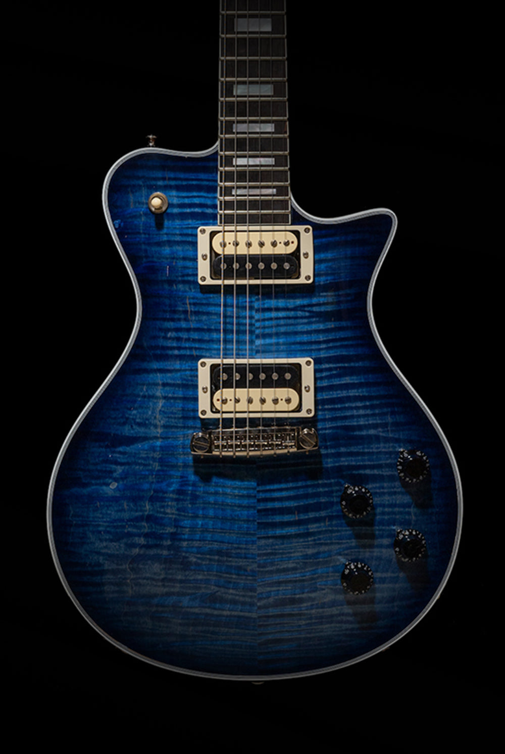 Carneglia Master Series Stallion Standard Wraparound Electric Guitar with Brazilian Rosewood - Ultra Marine Blue Burst