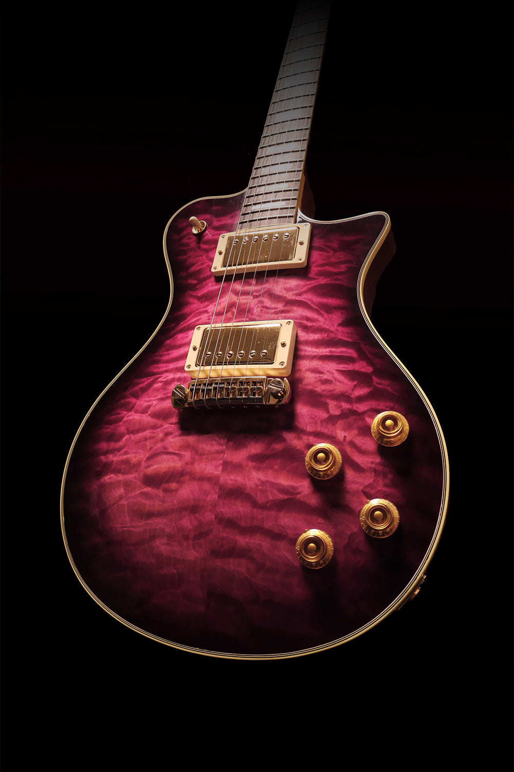 Carneglia Master Series Stallion Standard Electric Guitar with Brazilian Rosewood - Mauve Burst