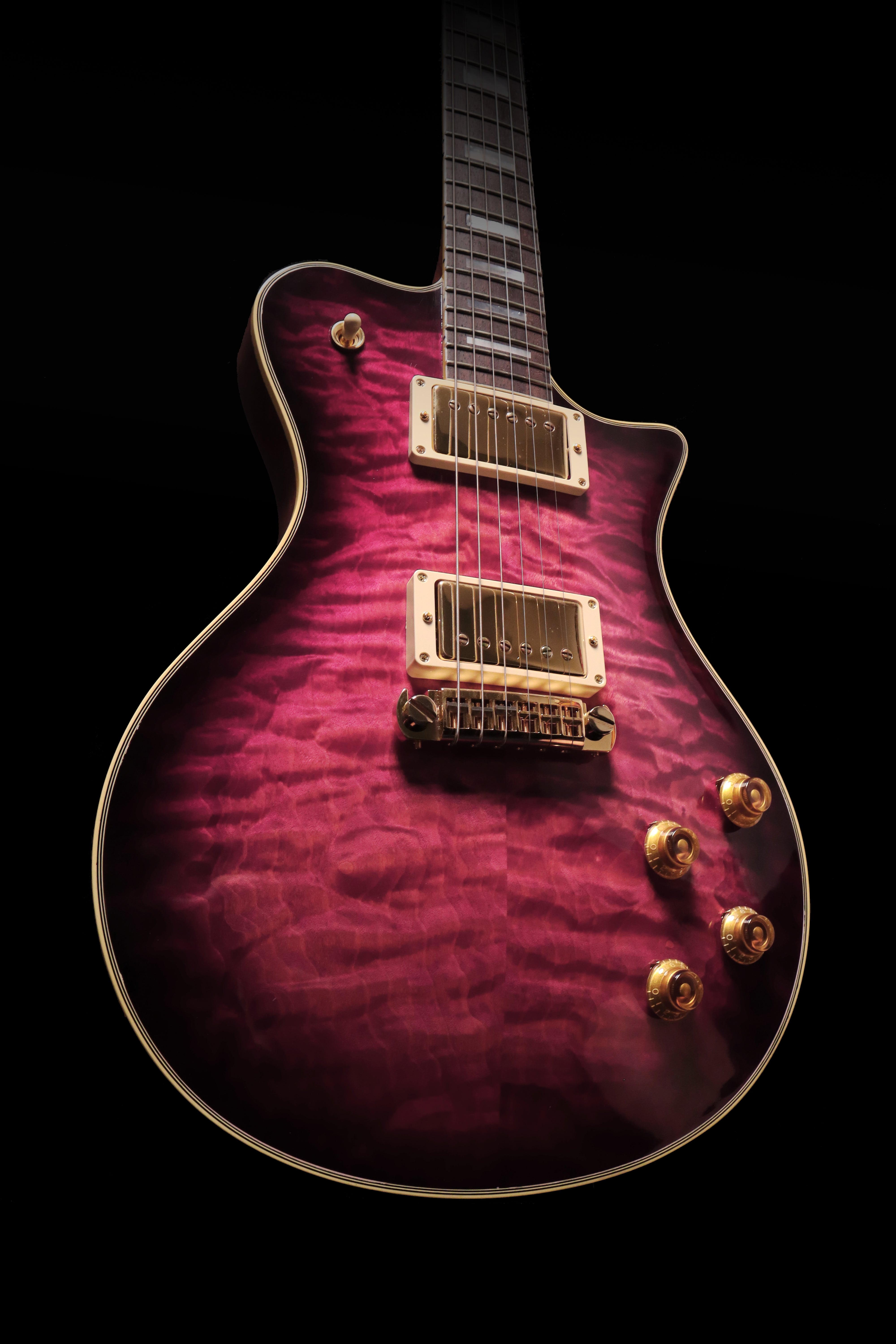 Carneglia Master Series Stallion Standard Electric Guitar with Brazilian Rosewood - Mauve Burst
