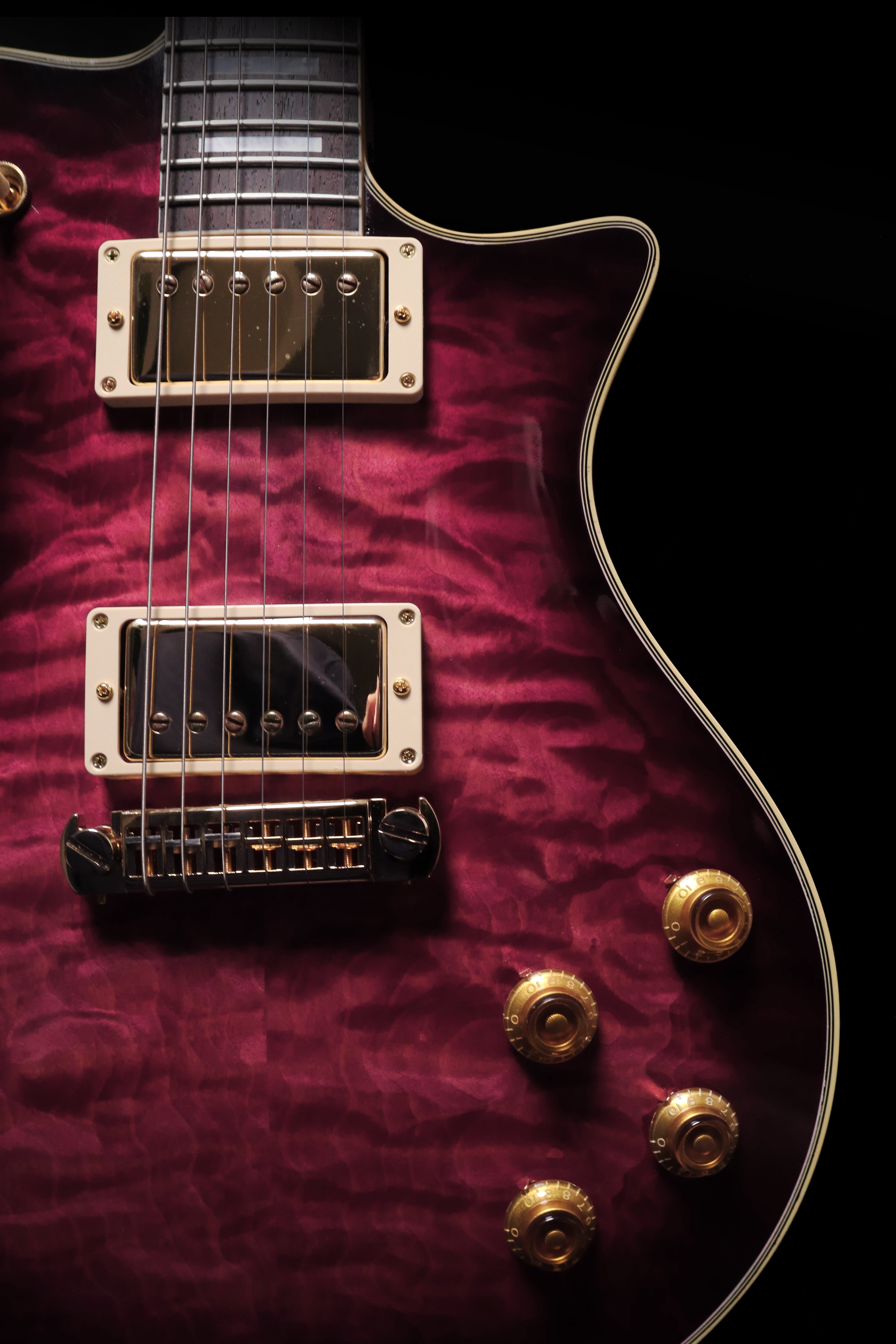 Carneglia Master Series Stallion Standard Electric Guitar with Brazilian Rosewood - Mauve Burst