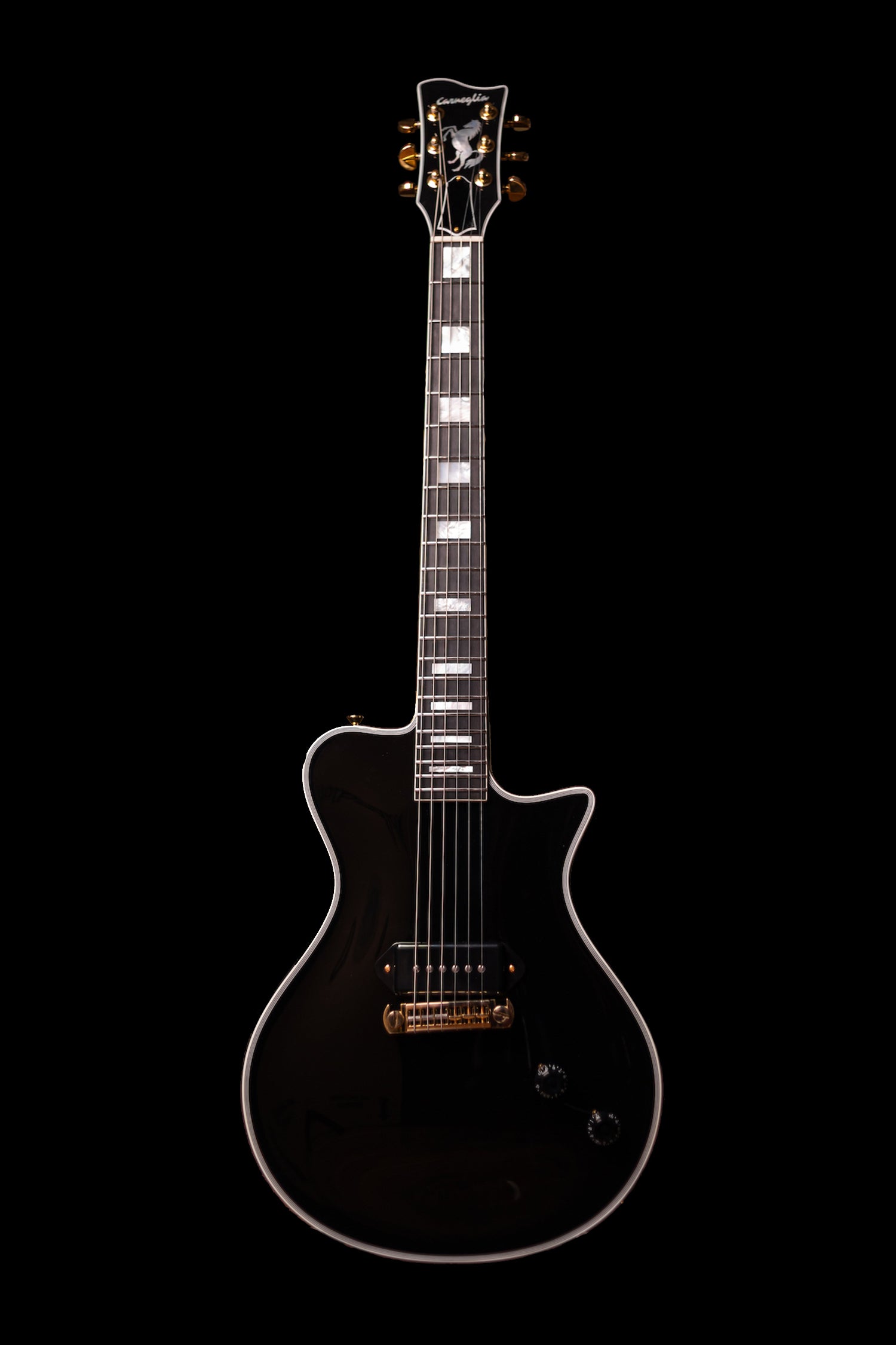 Carneglia Custom Shop Stallion Custom P-90 Wraparound Electric Guitar with Ebony Fretboard - Ebony