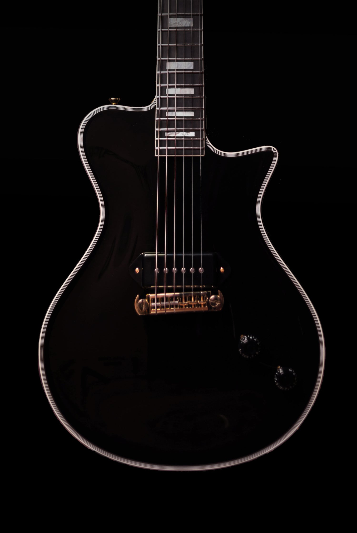 Carneglia Custom Shop Stallion Custom P-90 Wraparound Electric Guitar with Ebony Fretboard - Ebony