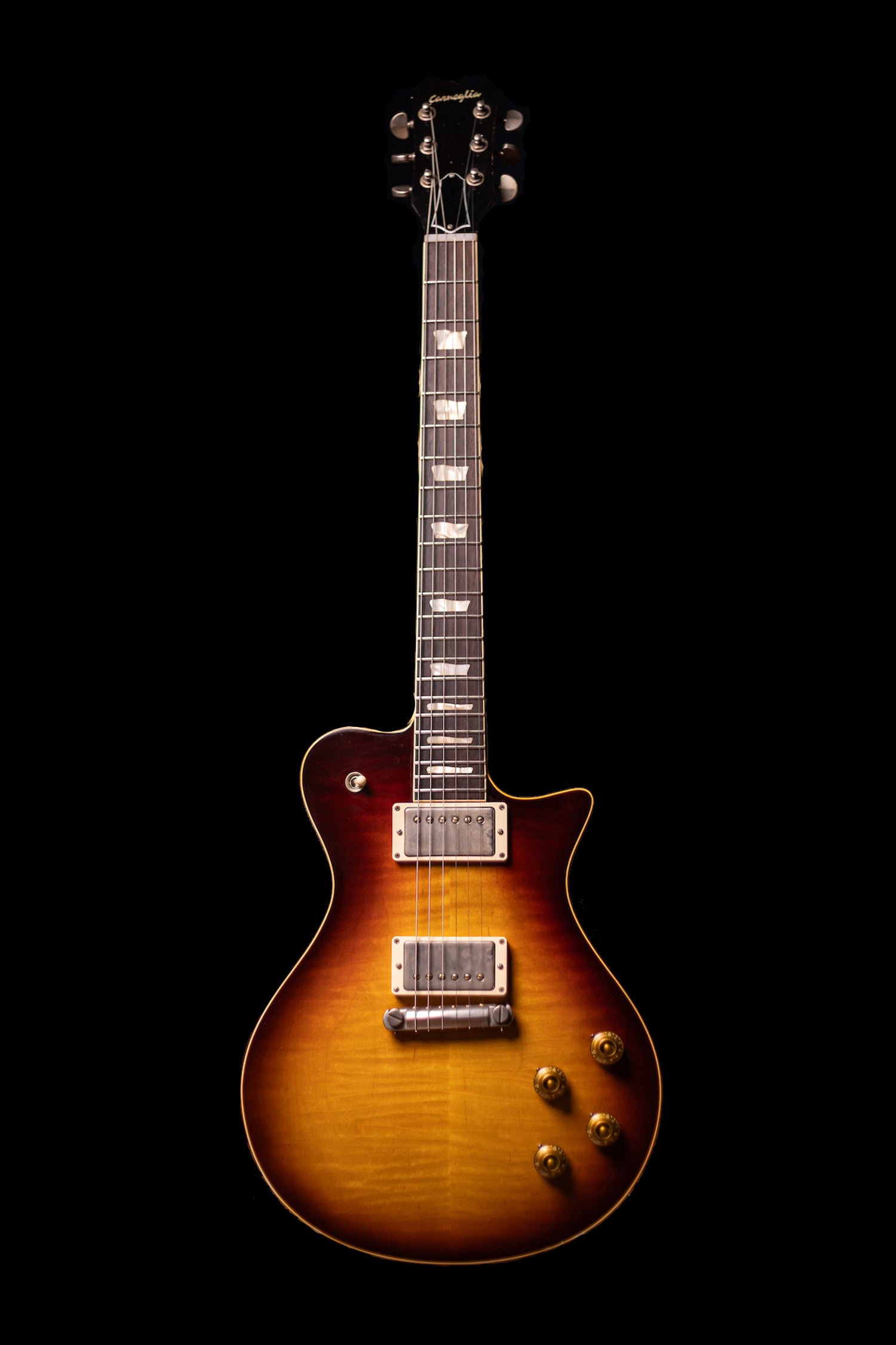 Carneglia Master Series Stallion Standard Wraparound Electric Guitar with Brazilian Rosewood - Aged Bourbon Burst