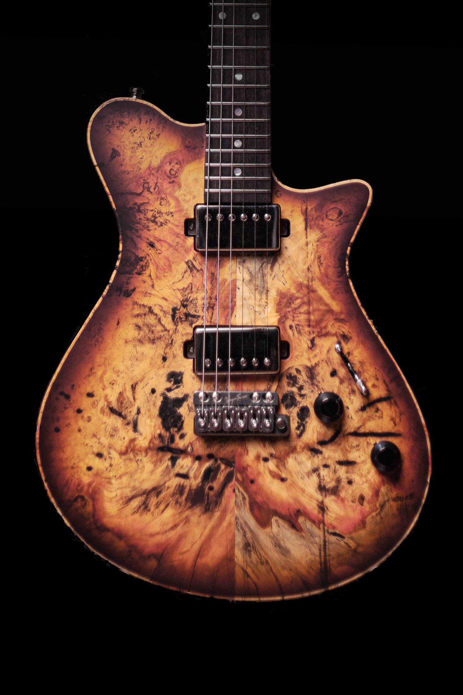 Carneglia Custom Shop Sublime Burl Top Electric Guitar with Brazilian Fretboard - Tobacco Burst