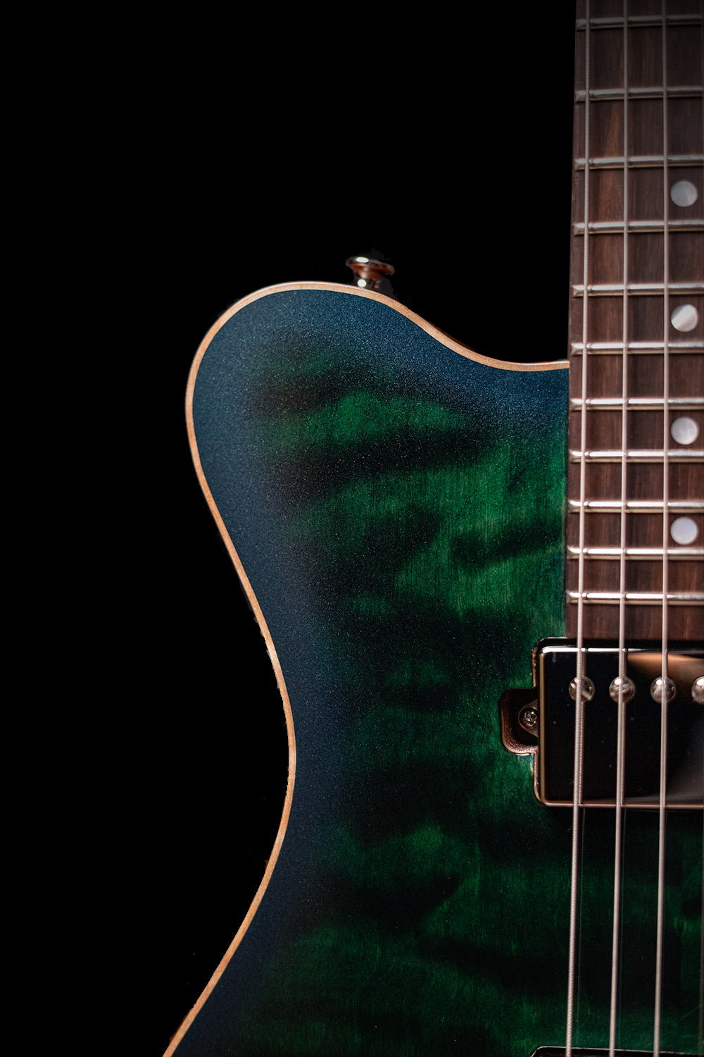 Carneglia Sublime Flame Maple Top Electric Guitar - Green Burst Metallic