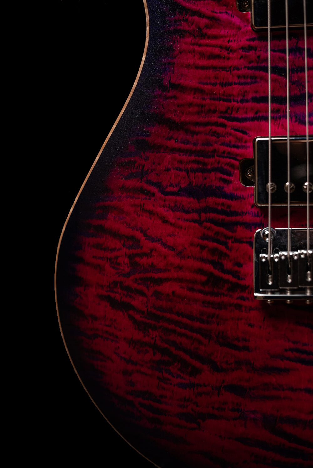 Carneglia Custom Shop Sublime Flame Maple Top Electric Guitar - Magenta Burst Metallic with Lambo Matte back