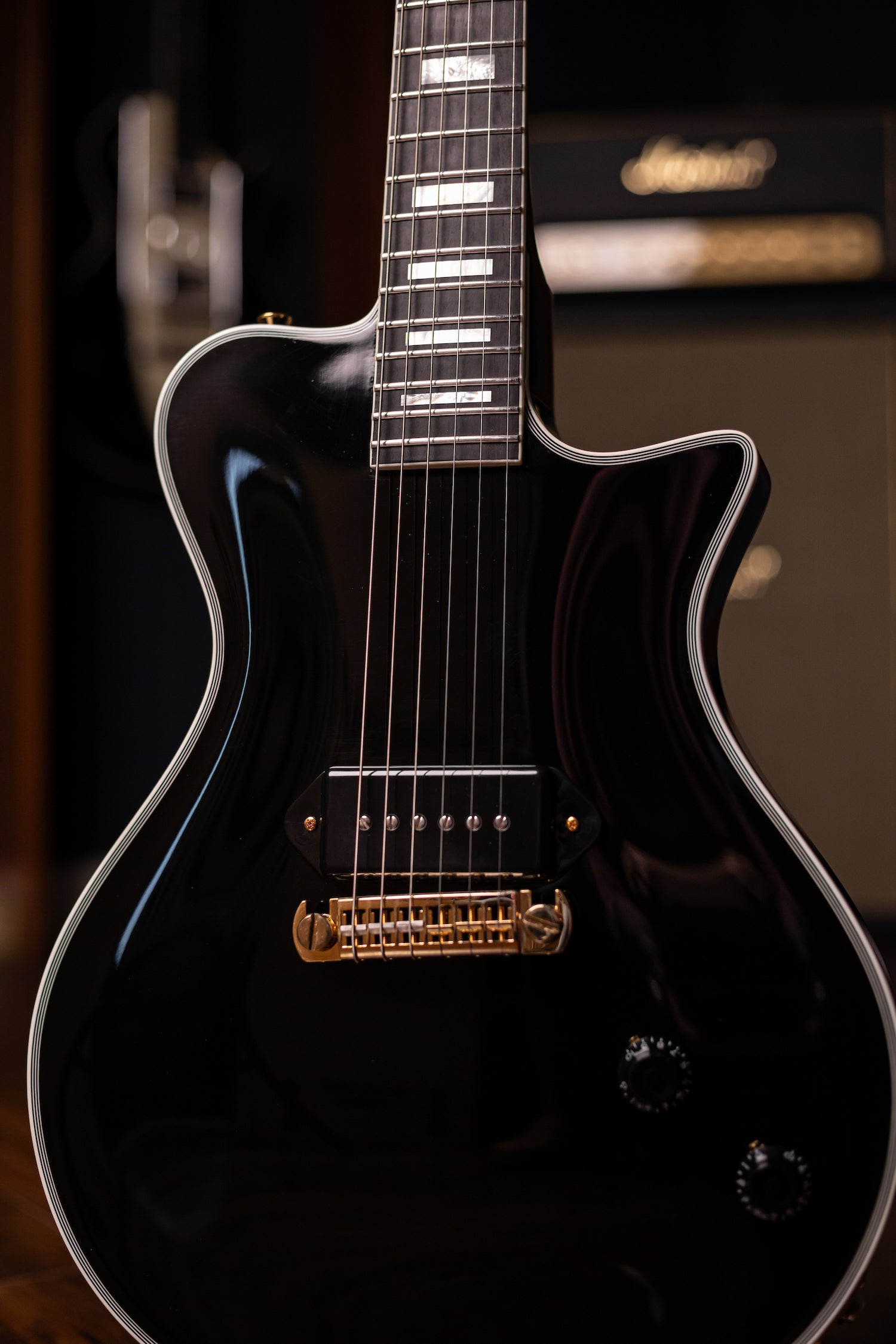 Carneglia Custom Shop Stallion Custom P-90 Wraparound Electric Guitar with Ebony Fretboard - Ebony