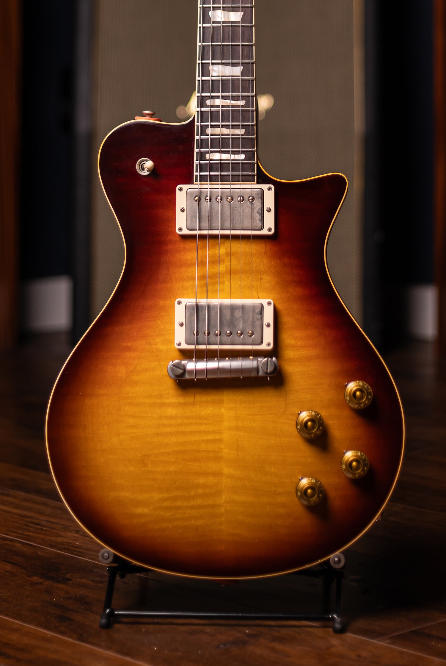 Carneglia Master Series Stallion Standard Wraparound Electric Guitar with Brazilian Rosewood - Aged Bourbon Burst