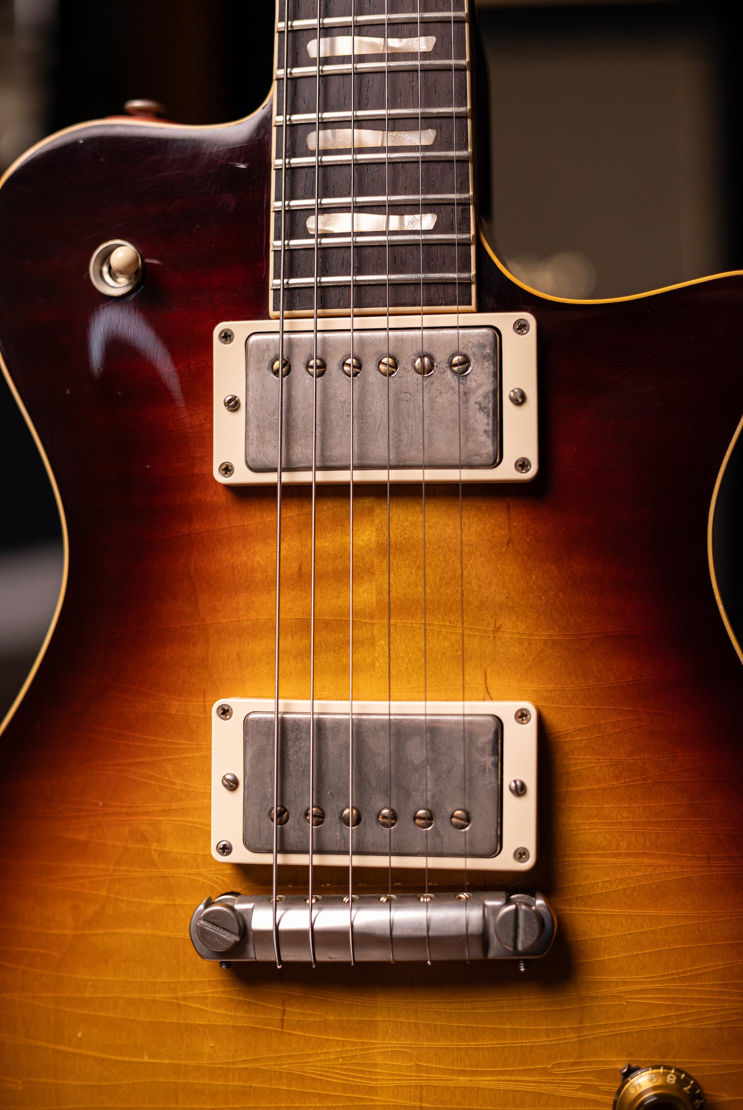 Carneglia Master Series Stallion Standard Wraparound Electric Guitar with Brazilian Rosewood - Aged Bourbon Burst