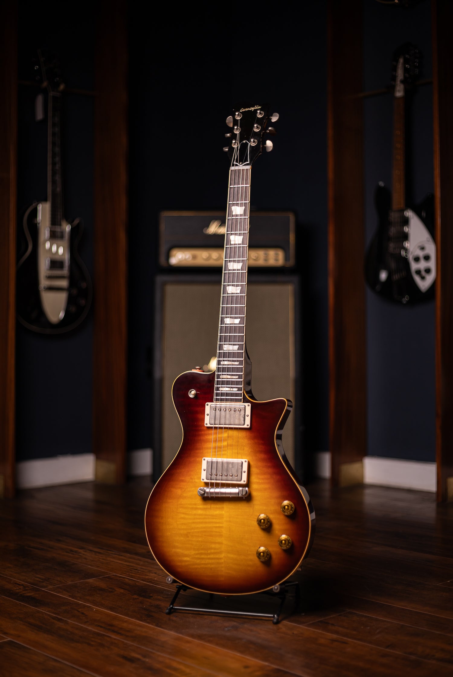 Carneglia Master Series Stallion Standard Wraparound Electric Guitar with Brazilian Rosewood - Aged Bourbon Burst