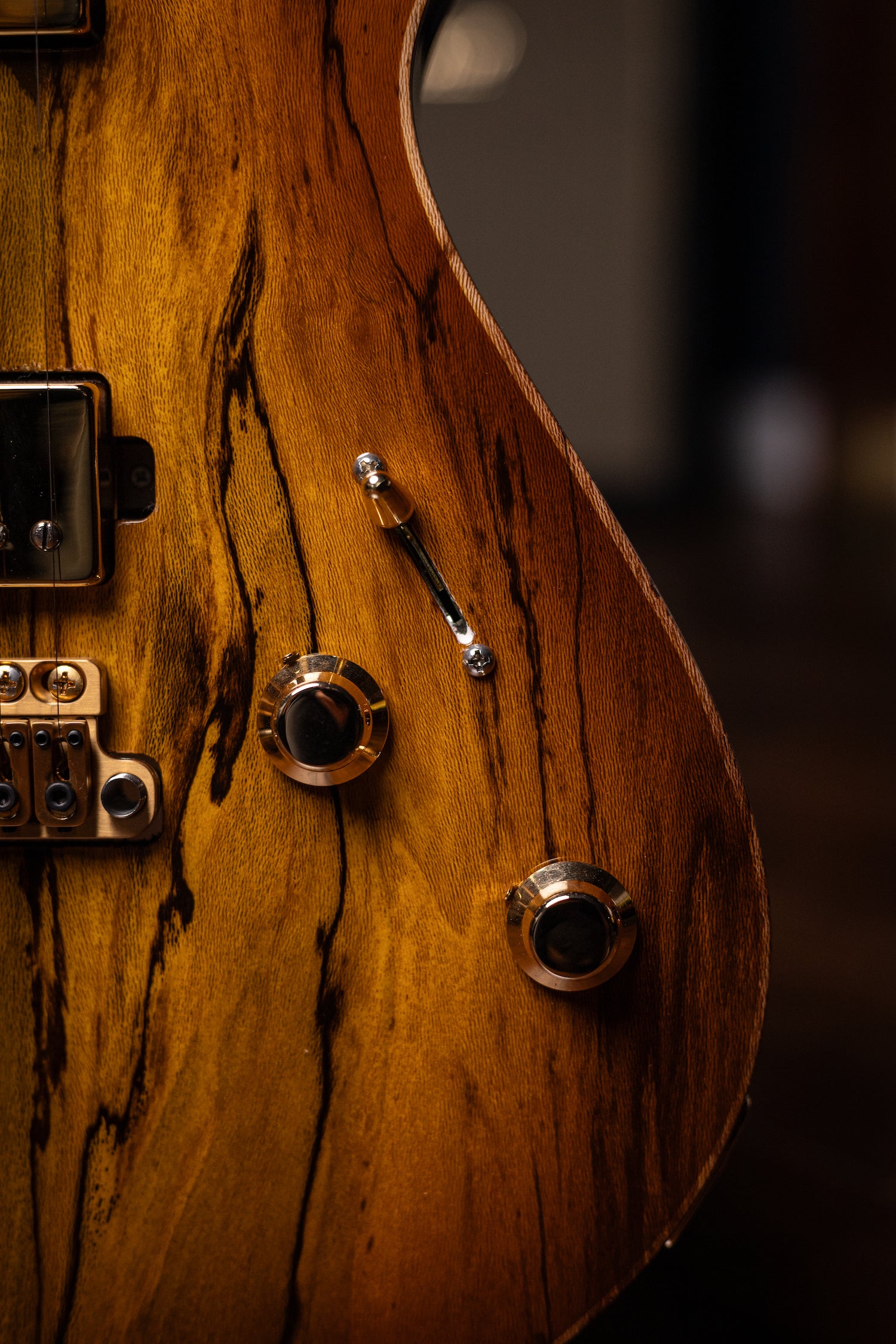 Carneglia Custom Shop Sublime Spalted Top Electric Guitar with Brazilian Fretboard - Honey Burst