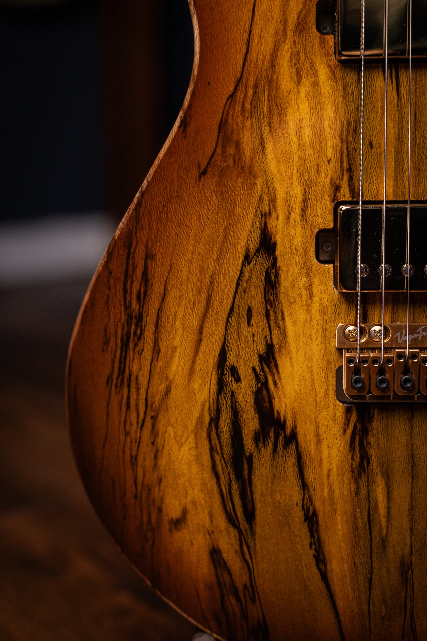 Carneglia Custom Shop Sublime Spalted Top Electric Guitar with Brazilian Fretboard - Honey Burst