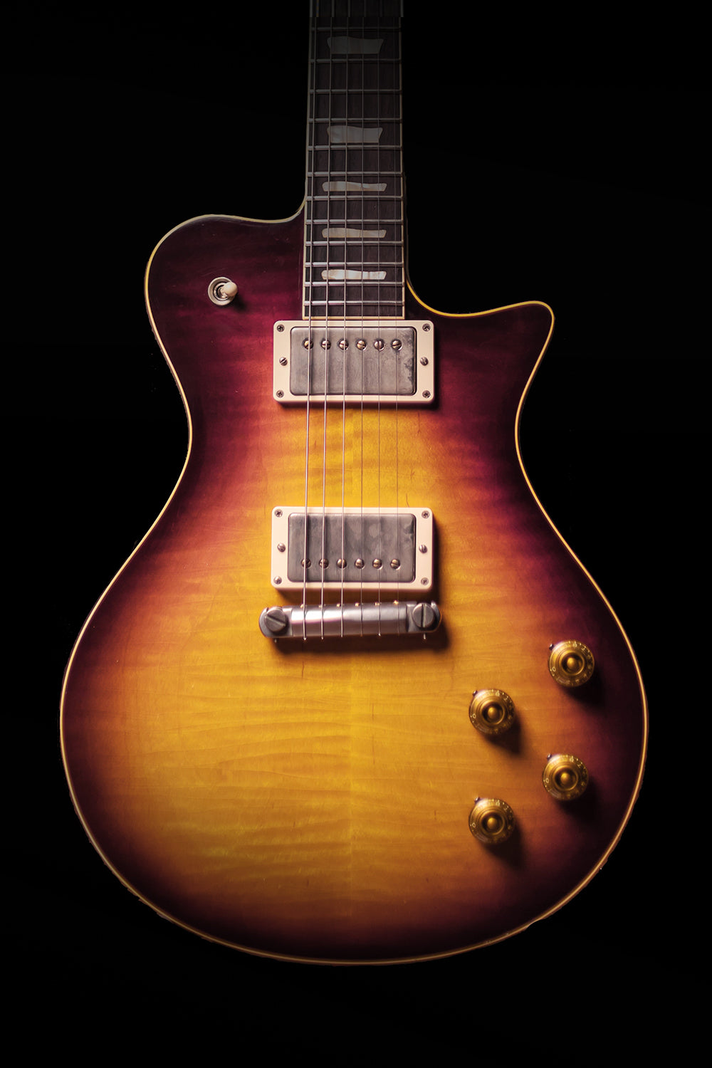 Carneglia Master Series Stallion Standard Wraparound Electric Guitar with Brazilian Rosewood - Aged Bourbon Burst