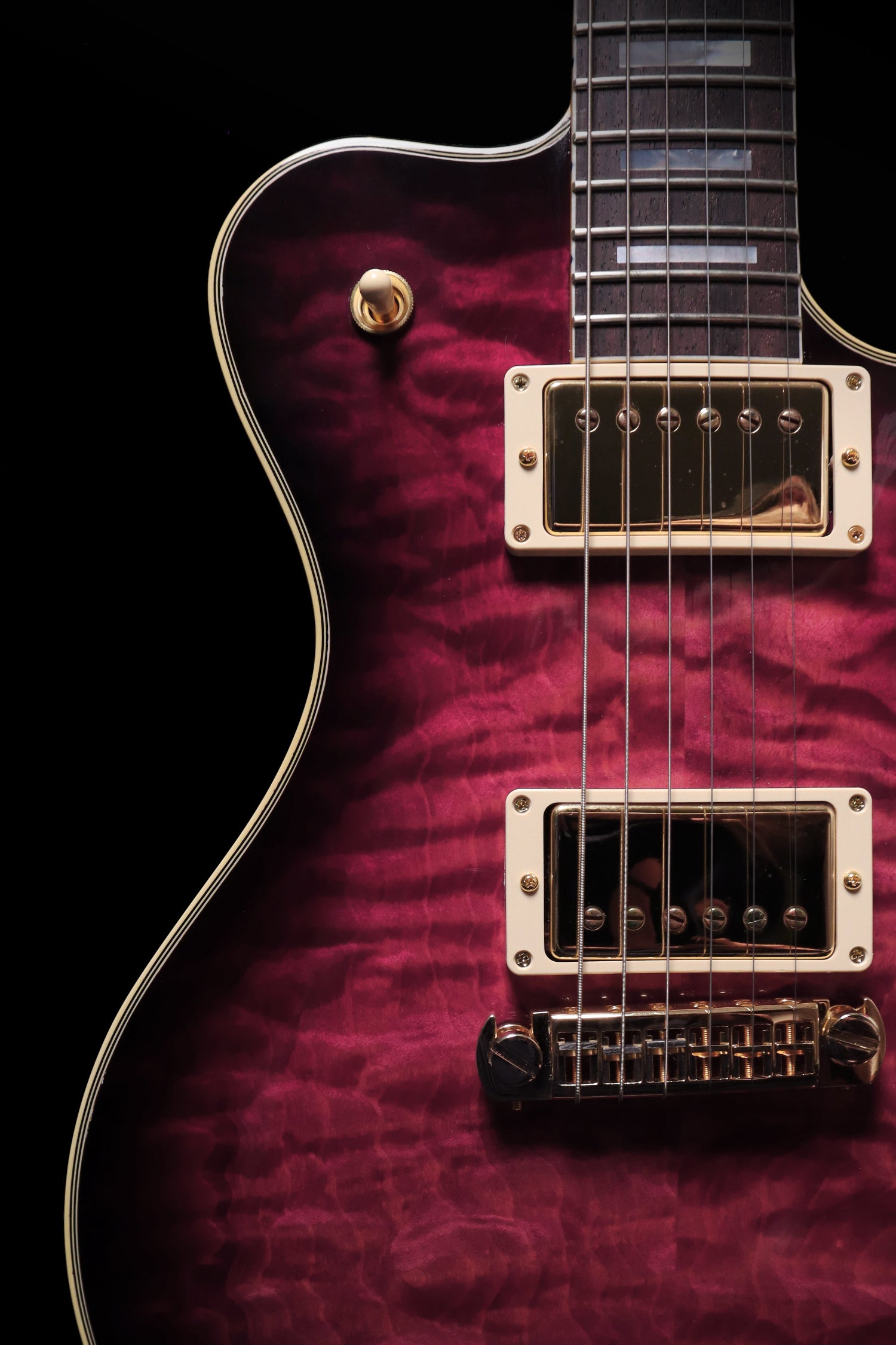 Carneglia Master Series Stallion Standard Electric Guitar with Brazilian Rosewood - Mauve Burst