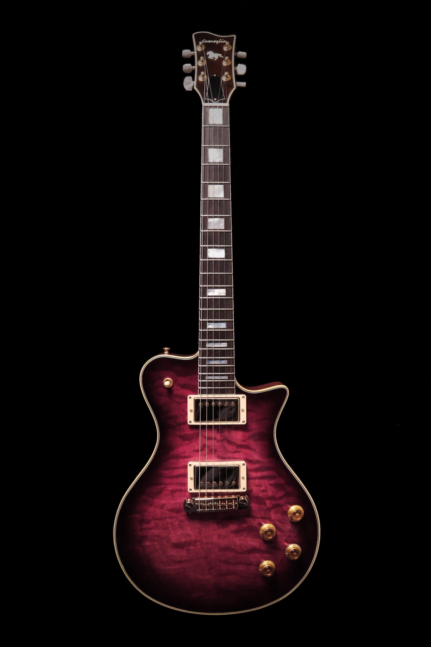 Carneglia Master Series Stallion Standard Electric Guitar with Brazilian Rosewood - Mauve Burst
