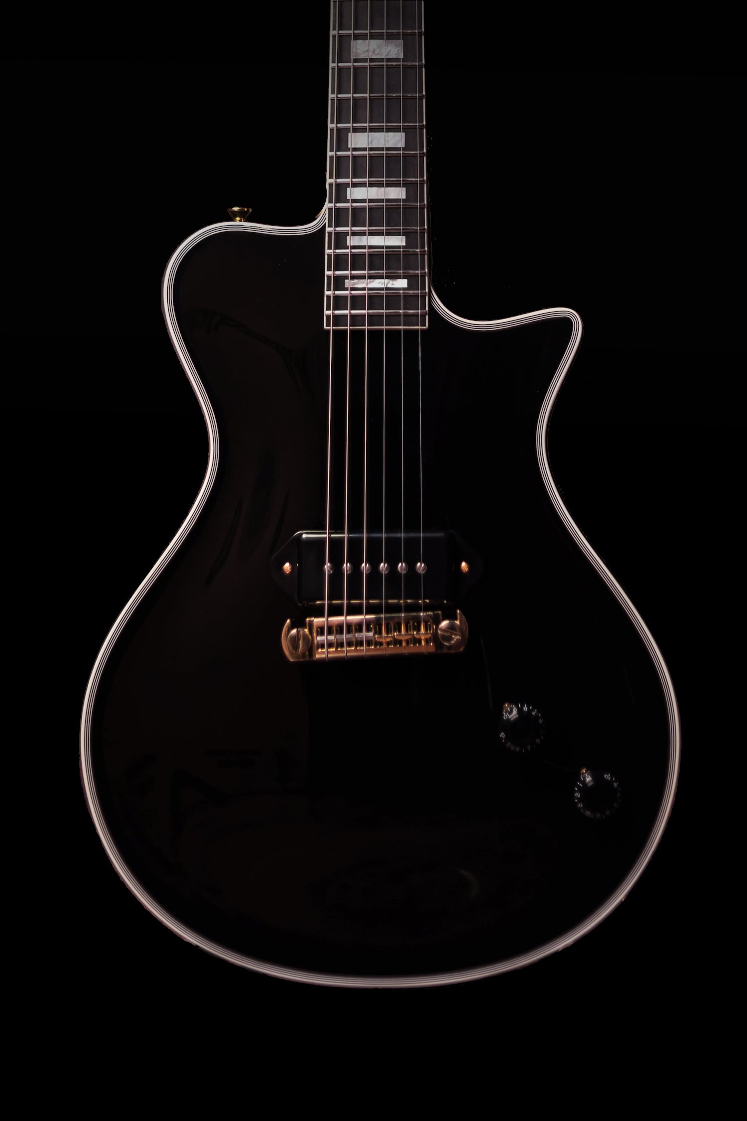 Carneglia Custom Shop Stallion Custom P-90 Wraparound Electric Guitar with Ebony Fretboard - Ebony