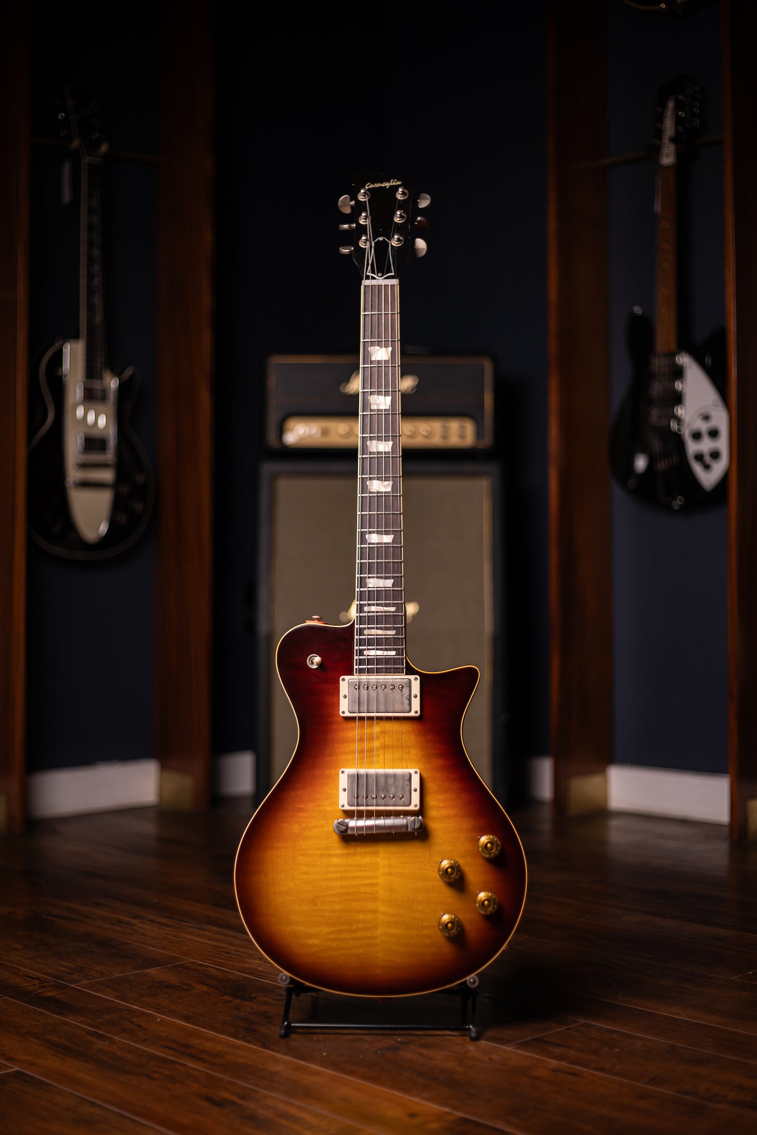 Carneglia Master Series Stallion Standard Wraparound Electric Guitar with Brazilian Rosewood - Aged Bourbon Burst