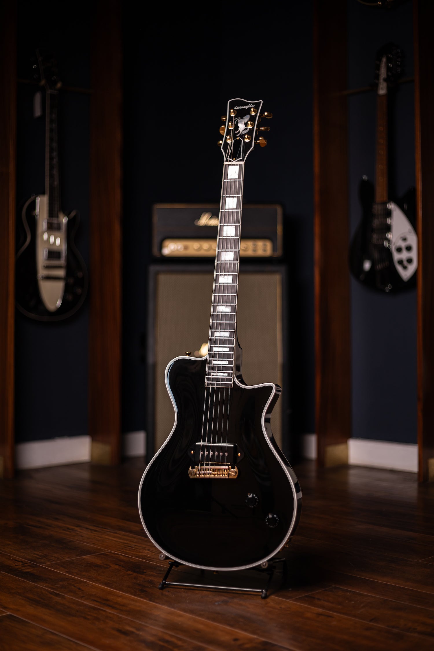 Carneglia Custom Shop Stallion Custom P-90 Wraparound Electric Guitar with Ebony Fretboard - Ebony
